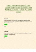 TABC Final Exam Prep &lpar;Latest Update 2025 &sol; 2026&rpar; Questions with Verified Answers &vert; Grade A &vert; 100&percnt; Correct