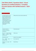CNA FINAL EXAM &sol; Questions Bank &sol; Actual Questions & Certified Solutions &sol; Complete Accurate Quizzes with Verified Answers &sol; 2025-2026&period; 