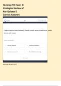 Nursing 251 Exam 1&sol; Strategies Review of Key Quizzes & Correct Answers