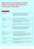 HBS Final Exam &sol; Actual Questions & Certified Solutions &sol; Complete Accurate Quizzes with Verified Answers &sol; 2025-2026