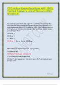 CPO Actual Exam Questions With 100- Verified Answers Latest Versions 2025 Graded A&plus;