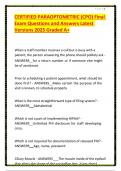 CERTIFIED PARAOPTOMETRIC &lpar;CPO&rpar; Final Exam Questions and Answers Latest Versions 2025 Graded