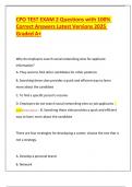 CPO TEST EXAM 2 Questions with 100- Correct Answers Latest Versions 2025 Graded A&plus;