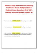 Pharmacology Penn Foster Veterinary Technician Exam 2025&vert;Brand New Updated Exam Questions And 100&percnt; Verified Answers &vert;Already Graded A&plus;
