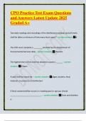 CPO Practice Test Exam Questions and Answers Latest Update 2025 Graded A&plus;