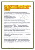 CPO SUPERVISION exam Questions with 100- correct answers Latest 2025 A&plus;