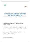 NR 507 QUIZ 1 VERIFIED ANSWERS AND QUESTIONS 2025