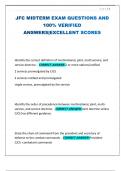 JFC MIDTERM EXAM QUESTIONS AND 100&percnt; VERIFIED ANSWERS&vert;EXCELLENT SCORES