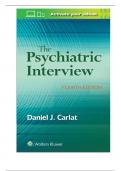THE PSYCHIATRIC INTERVIEW 4TH EDITION CARLAT TEST BANK question and verified answers