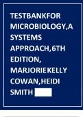 Test Bank - Microbiology&colon; A Systems Approach&comma; 7th Edition by Marjorie Kelly Cowan and Heidi Smith&comma; All Chapters 1-25 &period;Newest version
