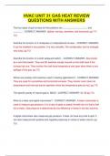 HVAC UNIT 31 GAS HEAT REVIEW  QUESTIONS WITH ANSWERS 