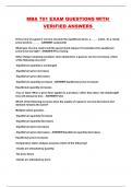 MBA 701 EXAM QUESTIONS WITH VERIFIED ANSWERS 