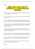 NBME CBSE&colon; PUBLIC HEALTH SCIENCES PT&period; 1 QUESTIONS AND ANSWERS