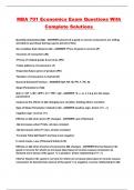 MBA 701 Economics Exam Questions With Complete Solutions 