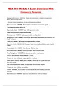 MBA 701- Module 1 Exam Questions With Complete Answers 