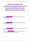 CIBTAC ANATOMY AND PHYSIOLOGY&vert;BRAND NEW ACTUAL EXAM QUESTIONS AND 100&percnt; VERIFIED ANSWERS&vert;EXCELLENT SCORES