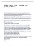 CRPC Practice Exam 2 questions with complete solutions