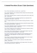 Criminal Procedure questions with complete solutions