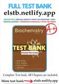 Test Bank - Biochemistry&comma; 9th Edition &lpar;Berg and Stryer&comma; 2020&rpar;&comma; Chapter 1-36 &vert; All Chapters