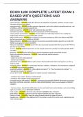 ECON 1100 COMPLETE LATEST EXAM 1 BASED WITH QUESTIONS AND ANSWERS