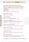 Emergency Medications Overview and  Indications Questions with Detailed Verified  Answers &lpar;100&percnt; Correct Answers&rpar; &sol;Already  Graded A