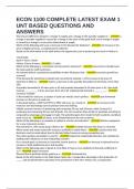 ECON 1100 COMPLETE LATEST EXAM 1 UNT BASED QUESTIONS AND ANSWERS