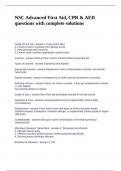 NSC Advanced First Aid&comma; CPR & AED questions with correct answers