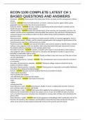 ECON 1100 COMPLETE LATEST CH 1 BASED QUESTIONS AND ANSWERS
