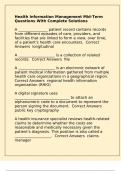 Health Information Management Mid-Term Questions With Complete Solutions