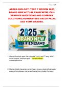 ABEKA BIOLOGY&colon; TEST 7 REVIEW 2025  BRAND NEW ACTUAL EXAM WITH 100&percnt;  VERIFIED QUESTIONS AND CORRECT  SOLUTIONS&vert; GUARANTEED VALUE PACK&vert;  ACE YOUR GRADES&period;