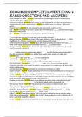 ECON 1100 COMPLETE LATEST EXAM 2 BASED QUESTIONS AND ANSWERS