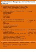 Food Protection Manager questions and answers graded A&plus;