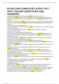 ECON 1100 COMPLETE LATEST CH 7 UNIT 3 BASED QUESTIONS AND ANSWERS