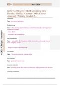 GOVT 2306 MIDTERM Questions with  Detailed Verified Answers &lpar;100&percnt; Correct  Answers&rpar; &sol;Already Graded A&plus;