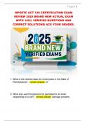 MPOETC ACT 120 CERTIFICATION EXAM  REVIEW 2025 BRAND NEW ACTUAL EXAM  WITH 100&percnt; VERIFIED QUESTIONS AND  CORRECT SOLUTIONS&vert; ACE YOUR GRADES&period; 