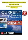 TEST BANK For Current Medical Diagnosis And Treatment 2024&vert;25&comma; 63rd Edition By Maxine Papadakis&comma; Stephen Mcphee&comma; Verified Chapters 1 - 42&comma; Complete Newest version &vert; guaranteed pass