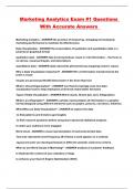 Marketing Analytics Exam &num;1 Questions With Accurate Answers 