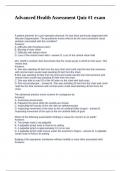 Advanced Health Assessment Quiz with correct answers