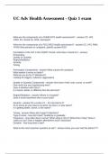 UC Adv Health Assessment questions with correct answers