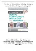 Test Bank For Illustrated Dental Embryology Histology and  Anatomy 5th Edition&vert; All Chapters&vert;&lpar;Complete guide&rpar; &vert; LATEST