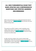 ALL HESI FUNDAMENTALS EXAM TEST BANK UPDATED 2025 COMPREHENSIVE QUESTIONS AND VERIFIED ANSWERS &vert;RECOMMENDED