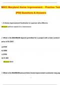 MHIC Maryland Home Improvement - Practice Test &lpar;PSI&rpar; &lpar;Latest 2025 &sol; 2026 Update&rpar; Questions and Verified Answers &vert; 100&percnt; Correct &vert; Grade A&plus;