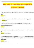 MHIC NASCLA CONTRACTORS EXAM REVIEW &lpar;Latest 2025 &sol; 2026 Update&rpar; Questions and Verified Answers &vert; 100&percnt; Correct &vert; Grade A&plus;