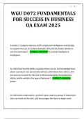 WGU D072 FUNDAMENTALS FOR SUCCESS IN BUSINESS OA EXAM 2025