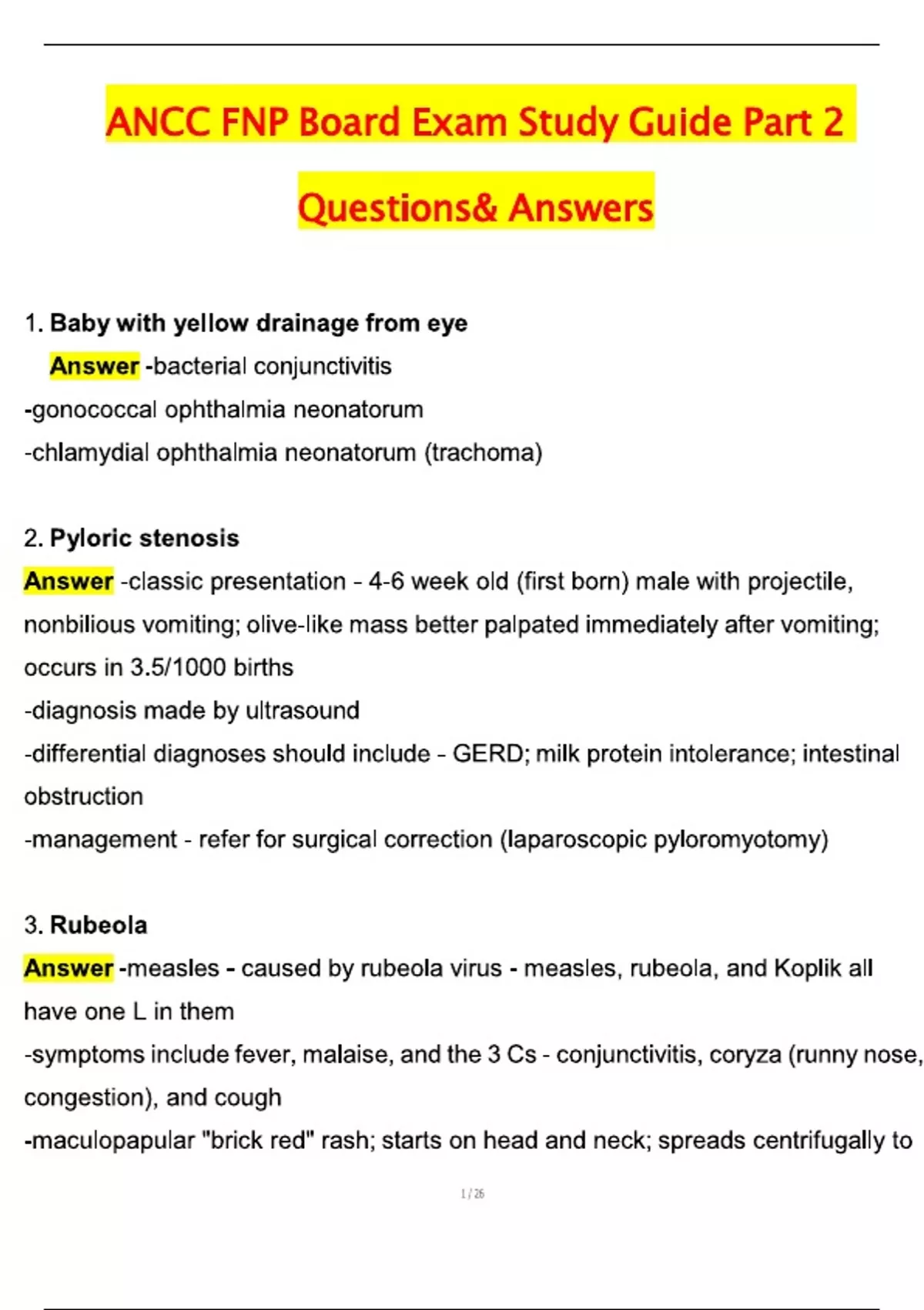 ANCC FNP & APRN BUNDLED EXAMS ANCC FNP Board Exam Study Guide Part 2 ...