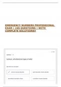 EMERGENCY NUMBERS PROFESSIONAL EXAM &vert; 196 QUESTIONS &vert; WITH COMPLETE SOLUTIONS&excl;&excl;