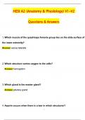 HESI A2 &lpar;Anatomy & Physiology&rpar; V1-V2 Actual Exam &lpar;Latest 2025 &sol; 2026 Update&rpar; Questions and Verified Answers &vert; 100&percnt; Correct &vert; Grade A&plus;