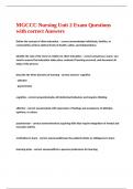 MGCCC Nursing Unit 2 Exam Questions with correct Answers&period;