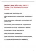 Level 4 Written Skills Study - MGCCC Nursing Exam Questions with correct answers&period;