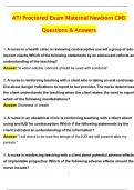 ATI Proctored Exam Maternal Newborn CMS &lpar;Latest 2025 &sol; 2026 Update&rpar; Questions and Verified Answers &vert; 100&percnt; Correct &vert; Grade A&plus;